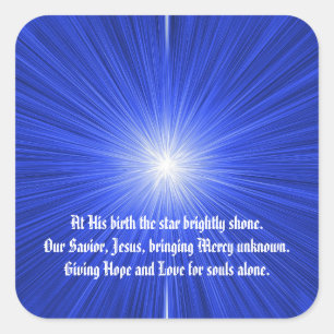 Sticker Carré Étoile de Noël