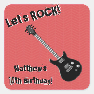Sticker Carré Étoile rock guitare