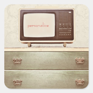 Sticker Carré Étoile TV vintage