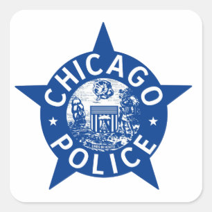 Sticker Carré ÉTOILE VINTAGE de police de Chicago