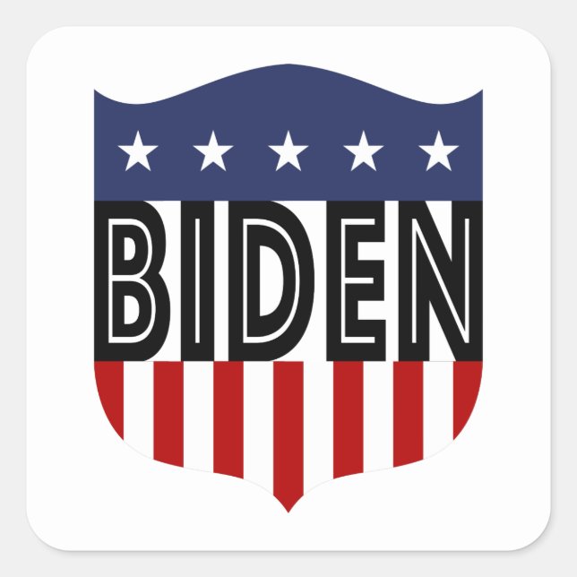 Sticker Carré étoiles BIDEN et rayures (Devant)