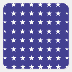 Sticker Carré Étoiles blanches répétées sur Motif Arrière - plan
