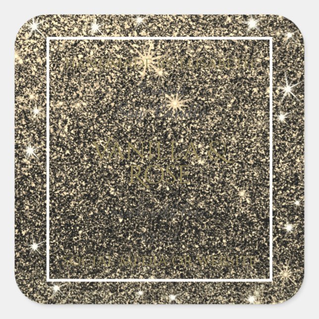 Sticker Carré Étoiles de Parties scintillant tendance Emballage  (Devant)