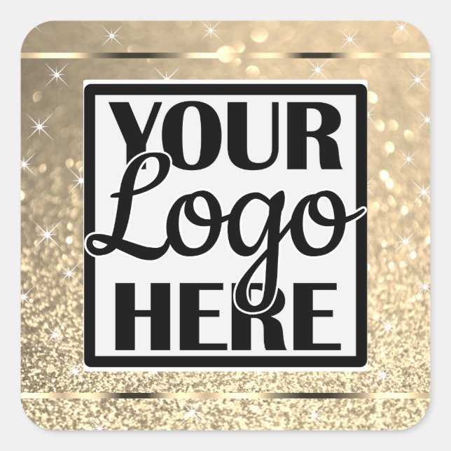 Sticker Carré Étoiles étincelantes de Parties scintillant d'or g (Devant)