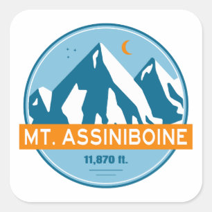 Sticker Carré Étoiles Lune du Mt. Assiniboine