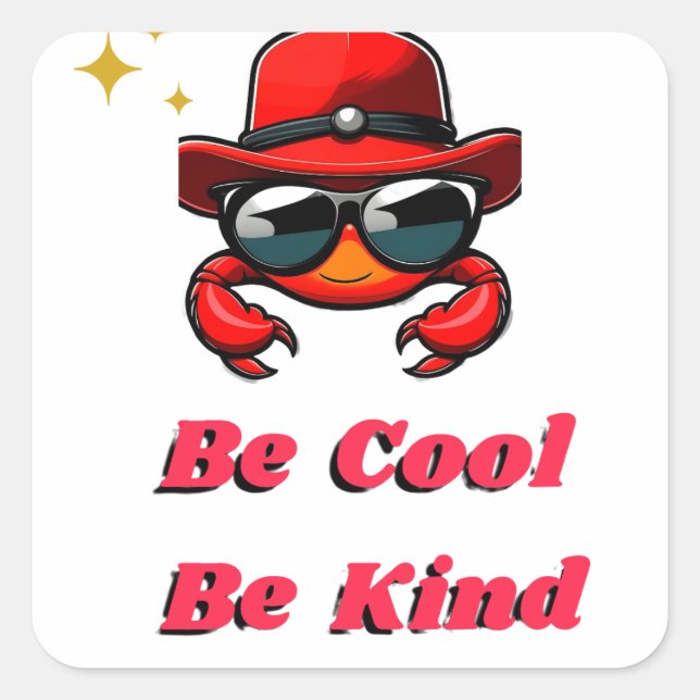 Sticker Carré Être personnalisé cool (Devant)