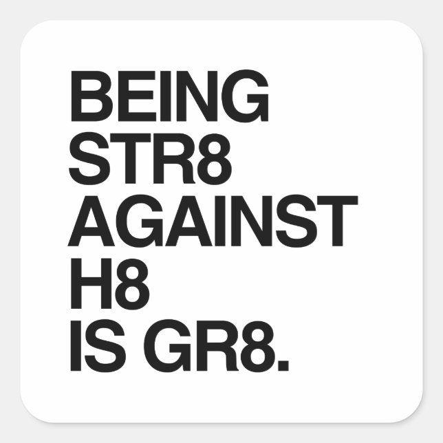STICKER CARRÉ ÊTRE ST8 CONTRE H8 (Devant)