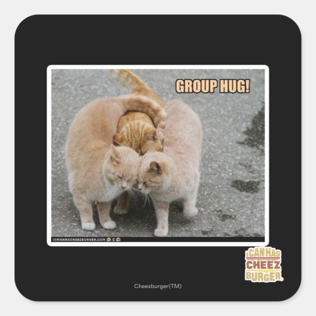 Sticker Carré étreinte de groupe (Devant)