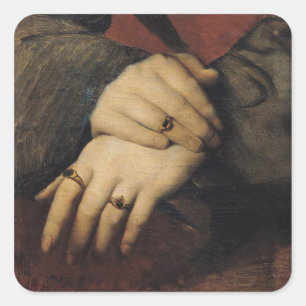 Sticker Carré Étude des mains d'une femme
