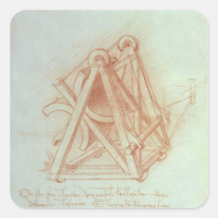 Sticker Carré Étude du cadre en bois avec moulage