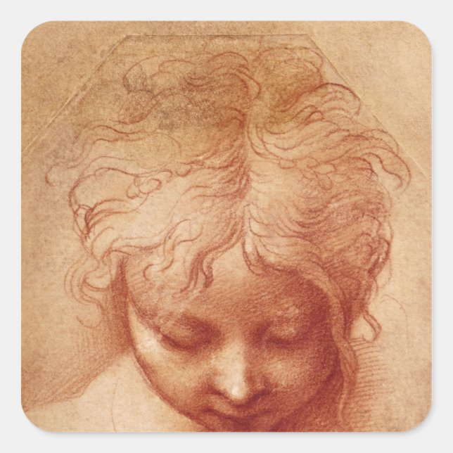 Sticker Carré Étude d'une tête (Devant)
