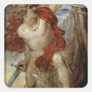 Sticker Carré Étude pour le courage gaulois, c.1830-32