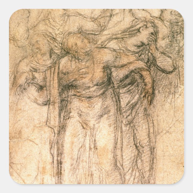 Sticker Carré Étude sur les femmes en deuil (Devant)