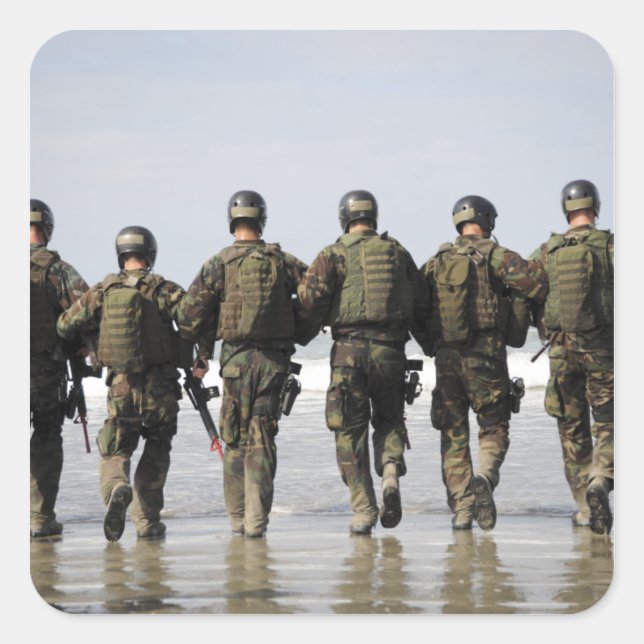 Sticker Carré Étudiants de formation à la qualification de l'équ (Devant)