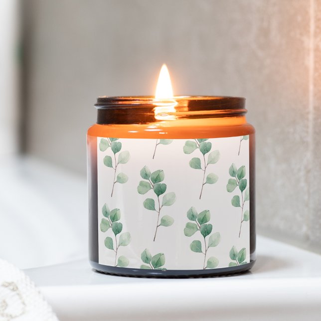 Sticker Carré Eucalyptus Motif vert (Créateur téléchargé)