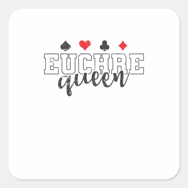 Sticker Carré Euchre Reine Kartenspiel Spielkarten (Devant)