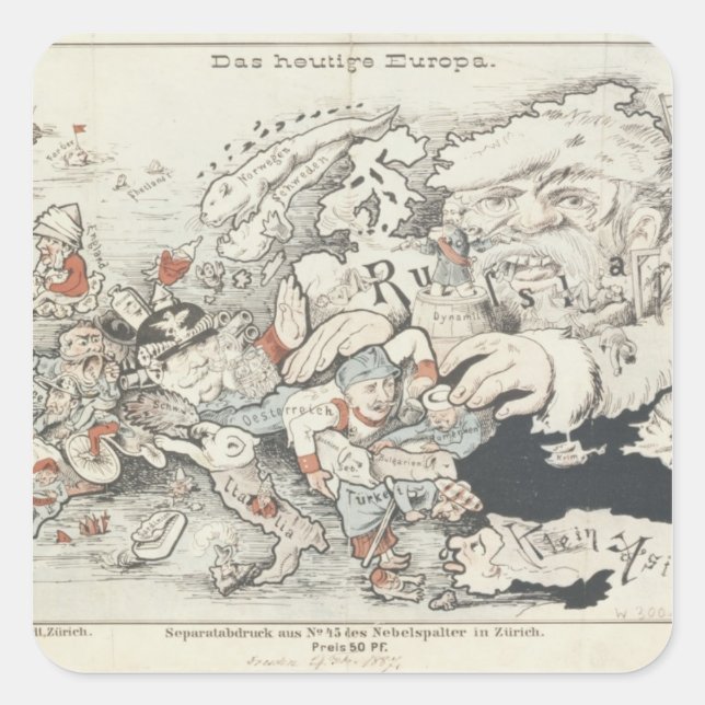 Sticker Carré Europe d'aujourd'hui", 1887 (Devant)