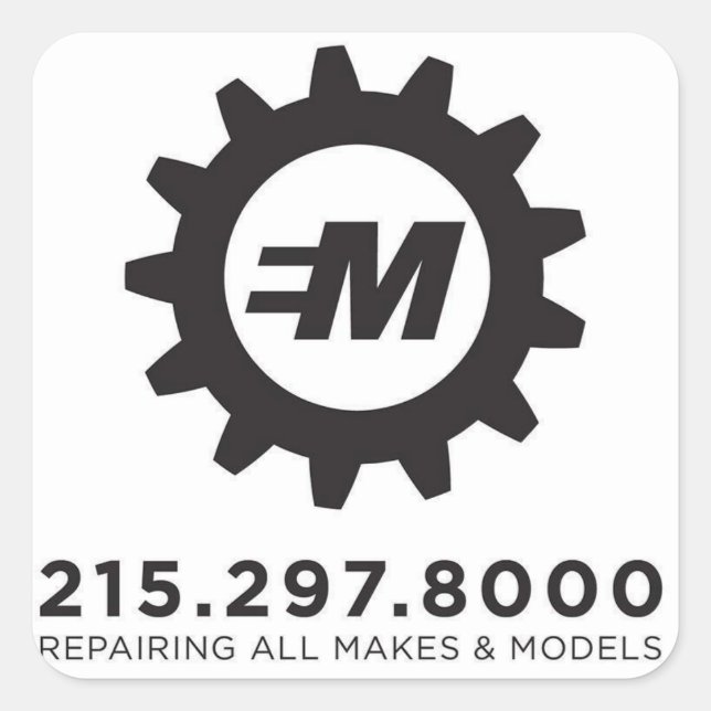 Sticker Carré European Motor Services, LLC Decal (Devant)