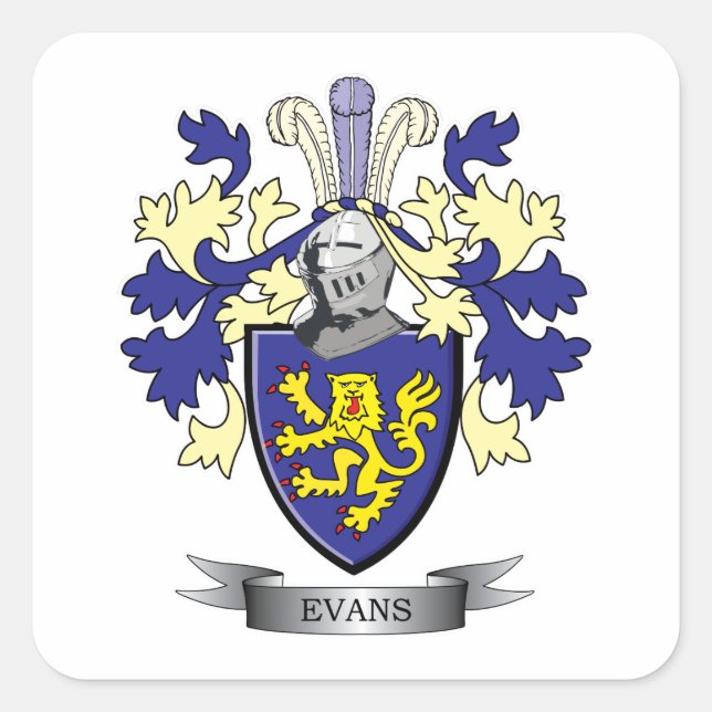 Sticker Carré Evans Family Crest (Devant)