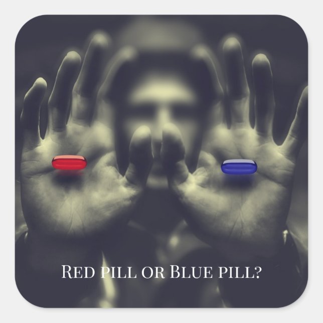 Sticker Carré Éveil personnalisable Red Pill ou Blue Choice 2020 (Devant)