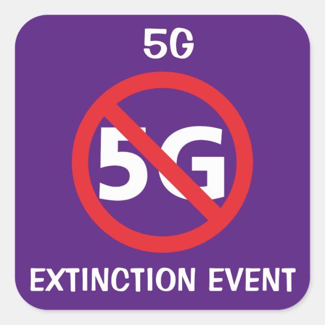 Sticker Carré Événement d'extinction 5G (Devant)