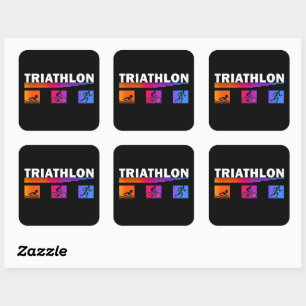 Sticker Carré ÉVÉNEMENT Triathlon/STICKER/100-200/ : Baignade, V