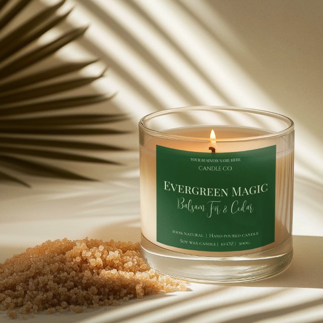 Sticker Carré Evergreen Magic Christmas Candle Label | Custom (Créateur téléchargé)
