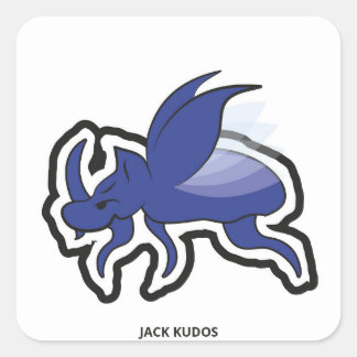 Sticker Carré Evil Rhino Beetle Blanc | Jack Kudos