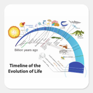 Sticker Carré Évolution de la vie sur Terre Diagramme chronologi
