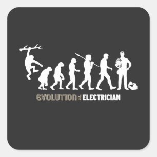 Sticker Carré Évolution de l'électricien