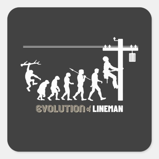 Sticker Carré Évolution de Lineman (Devant)