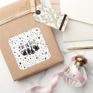 Sticker Carré Ew Les Gens Sont Drôles Meowy Chats Noirs