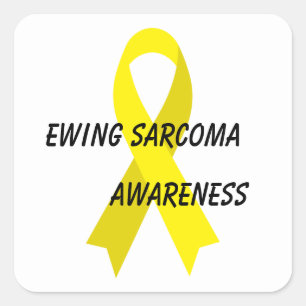 Sticker Carré Ewing Sarcoma Yellow Awareness Ribbon par Janz