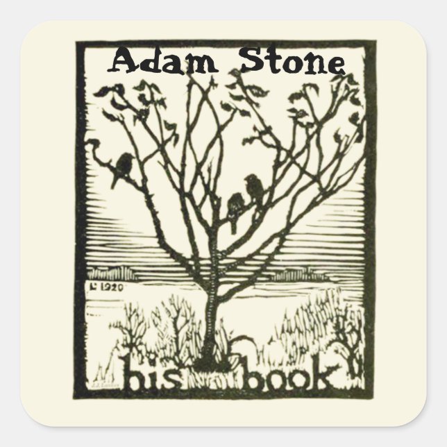 Sticker Carré Ex Libris Birds in Tree (Devant)