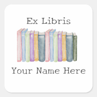 Sticker Carré Ex Libris Pastel Boite