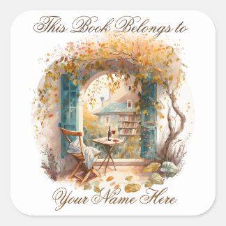 Sticker Carré Ex Libris Plaque personnalisée