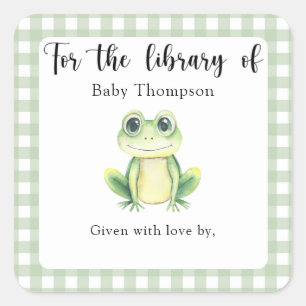 Sticker Carré ex-libris pour la bibliothèque de la baby shower g