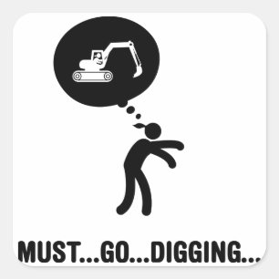 Sticker Carré Excavateur