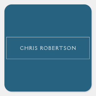 Sticker Carré Excellent Votre Nom Ocean Blue White Custom