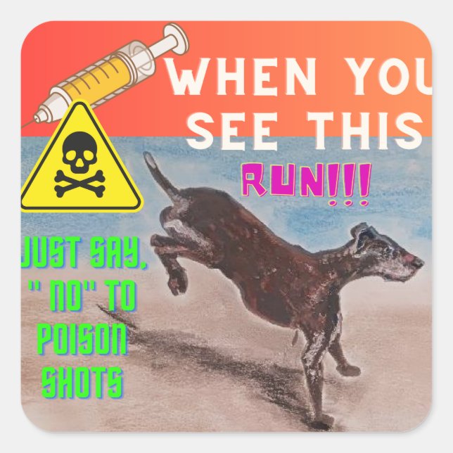 Sticker Carré Exécuter l'autocollant (Devant)