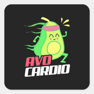 Sticker Carré Exercice cardio Avocado
