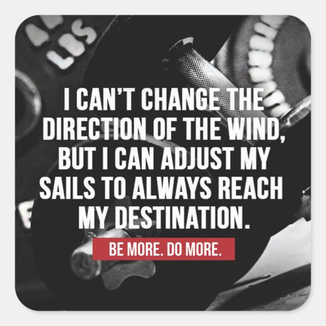 Sticker Carré Exercice de musculation Mots Motivationnels (Devant)