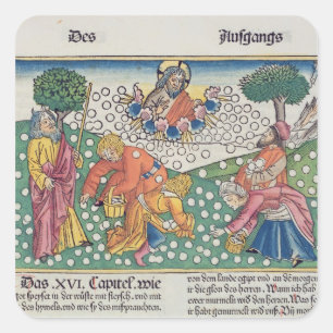 Sticker Carré Exodus 16 13-22 God provides quail and manna to th