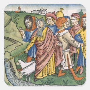 Sticker Carré Exodus 17 1-7 Moïse makes the water flow from the