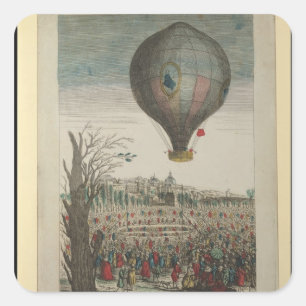 Sticker Carré Expérience de ballon à air chaud