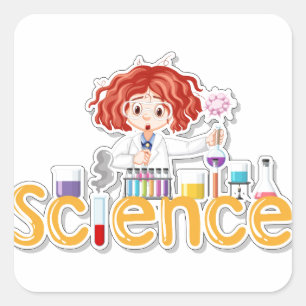 Sticker Carré Expérience scientifique