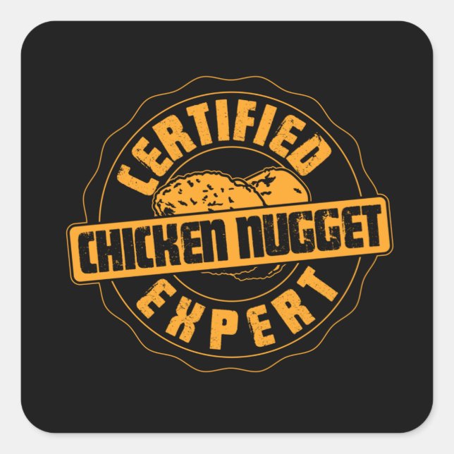 Sticker Carré Expert certifié en nugget de poulet (Devant)