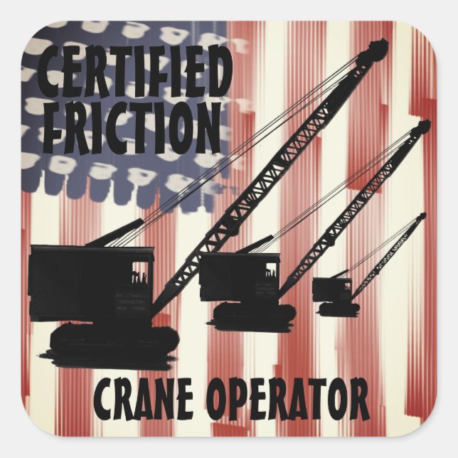 STICKER CARRÉ EXPLOITANT DE CRANE DE FRICTION CERTIFIÉ CRAWLER V (Devant)