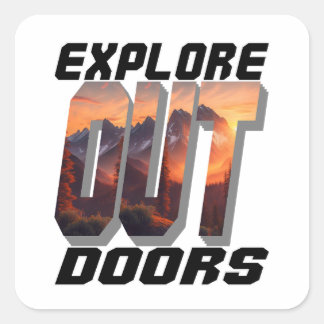 STICKER CARRÉ EXPLORER LES PORTES EXTÉRIEURES