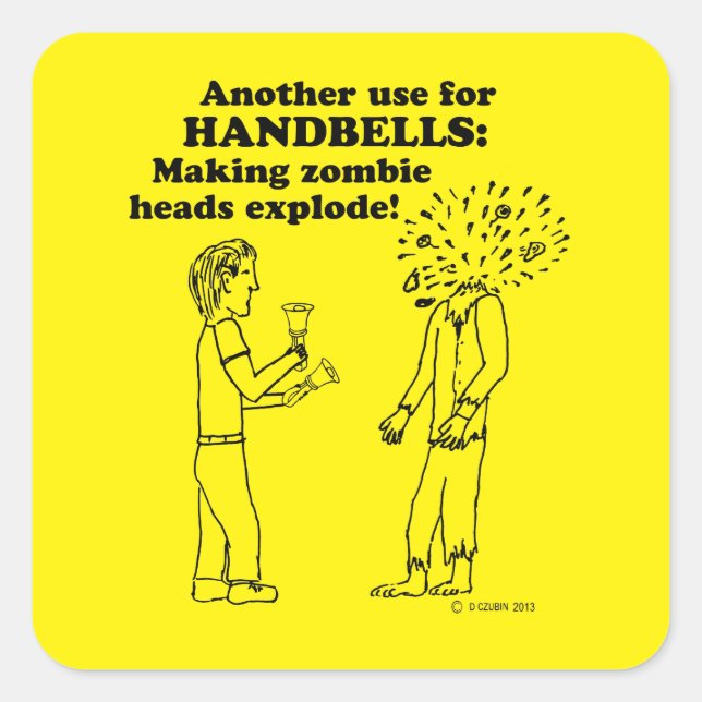 Sticker Carré Explosif Zombie Handbells (Devant)